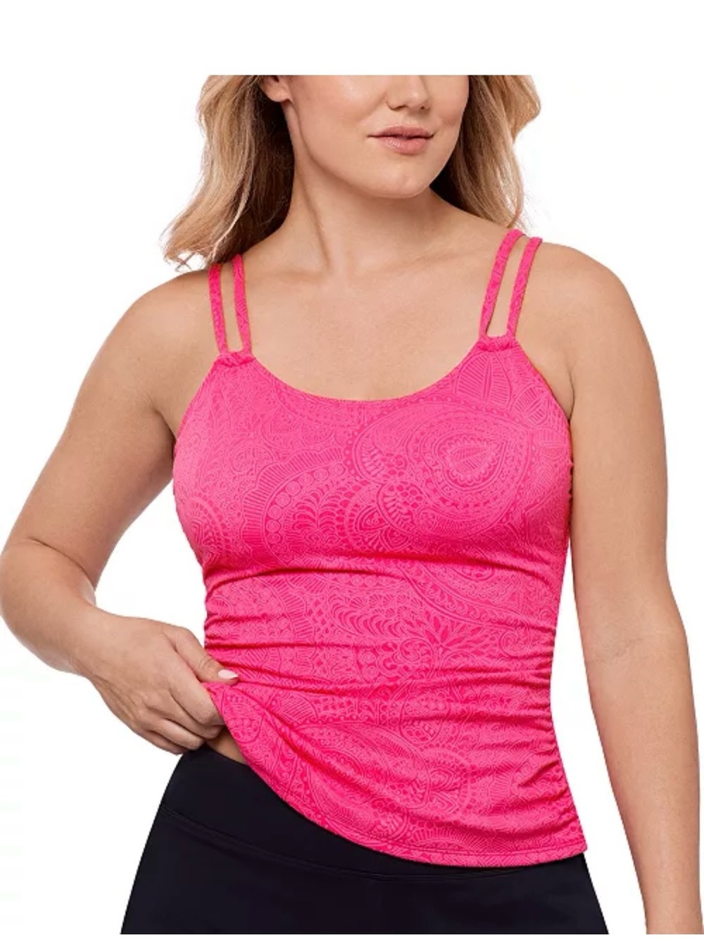 NWT 
Swim Solutions
Women's Paisley-Print Tunnel Tankini Top